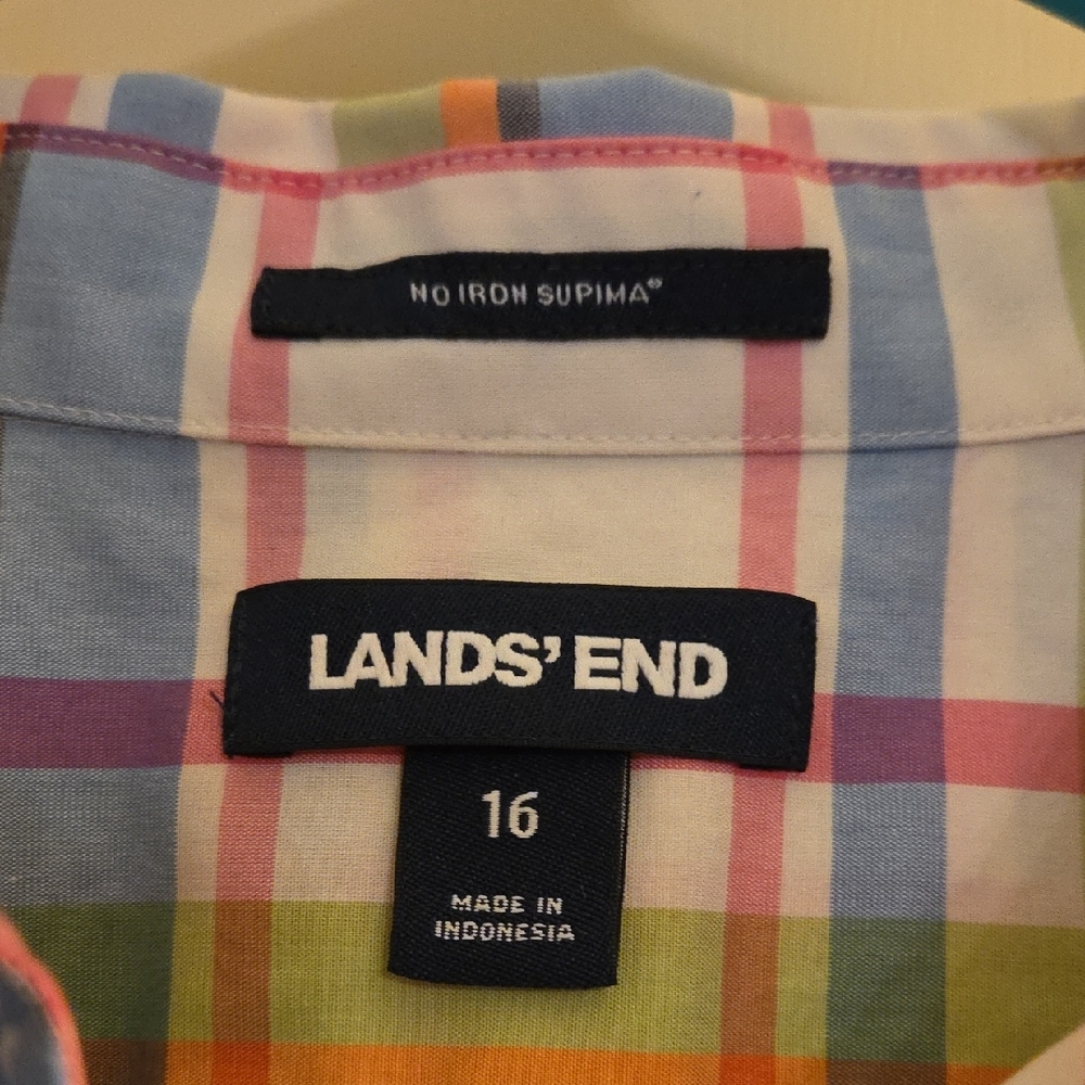 Set Of Lands' End Multicolor Plaid And Floral Womens Shirts - Picture 4 of 11